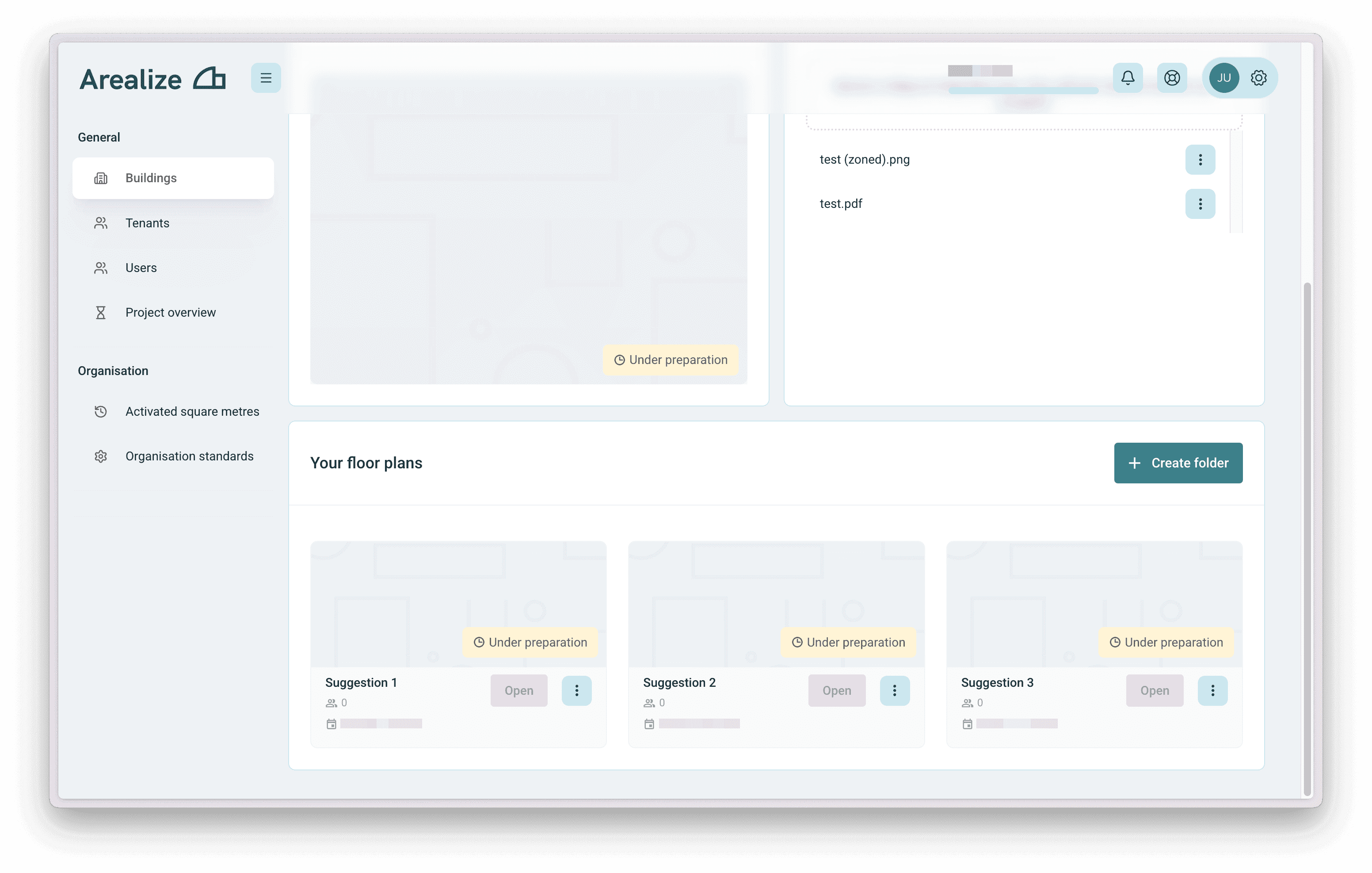 Example of generated design suggestions