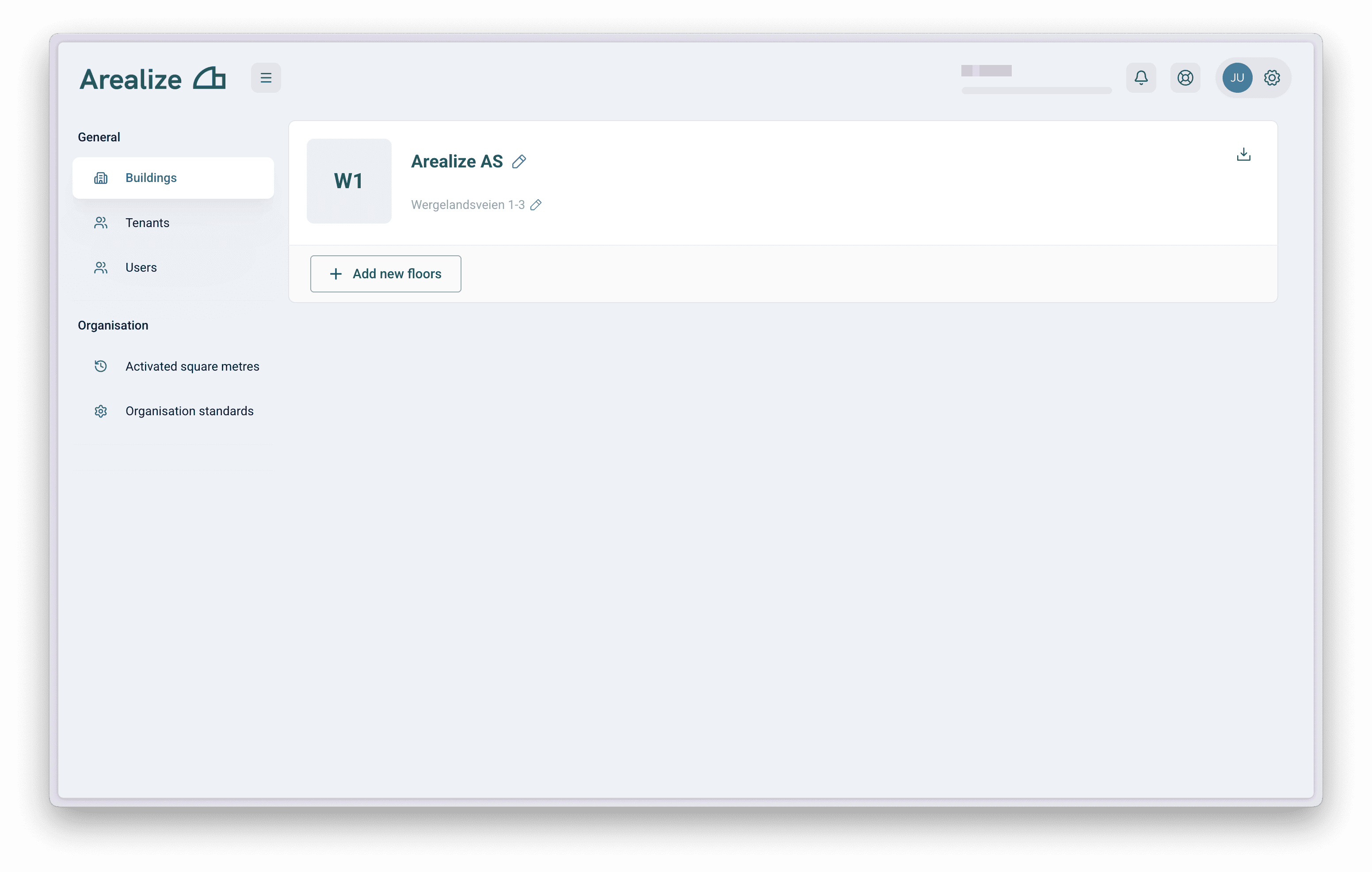 Example of a building in Arealize Dashboard