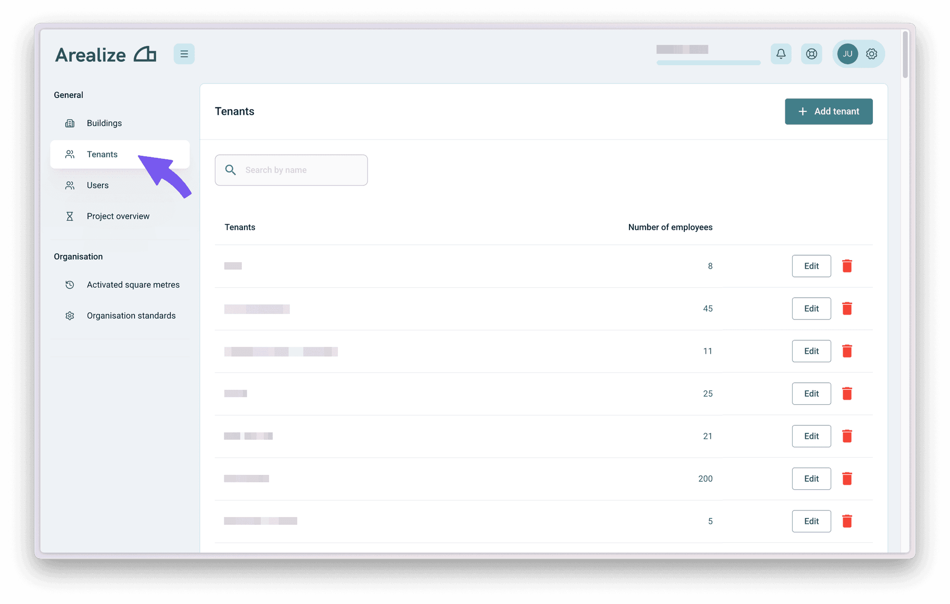 Create tenant