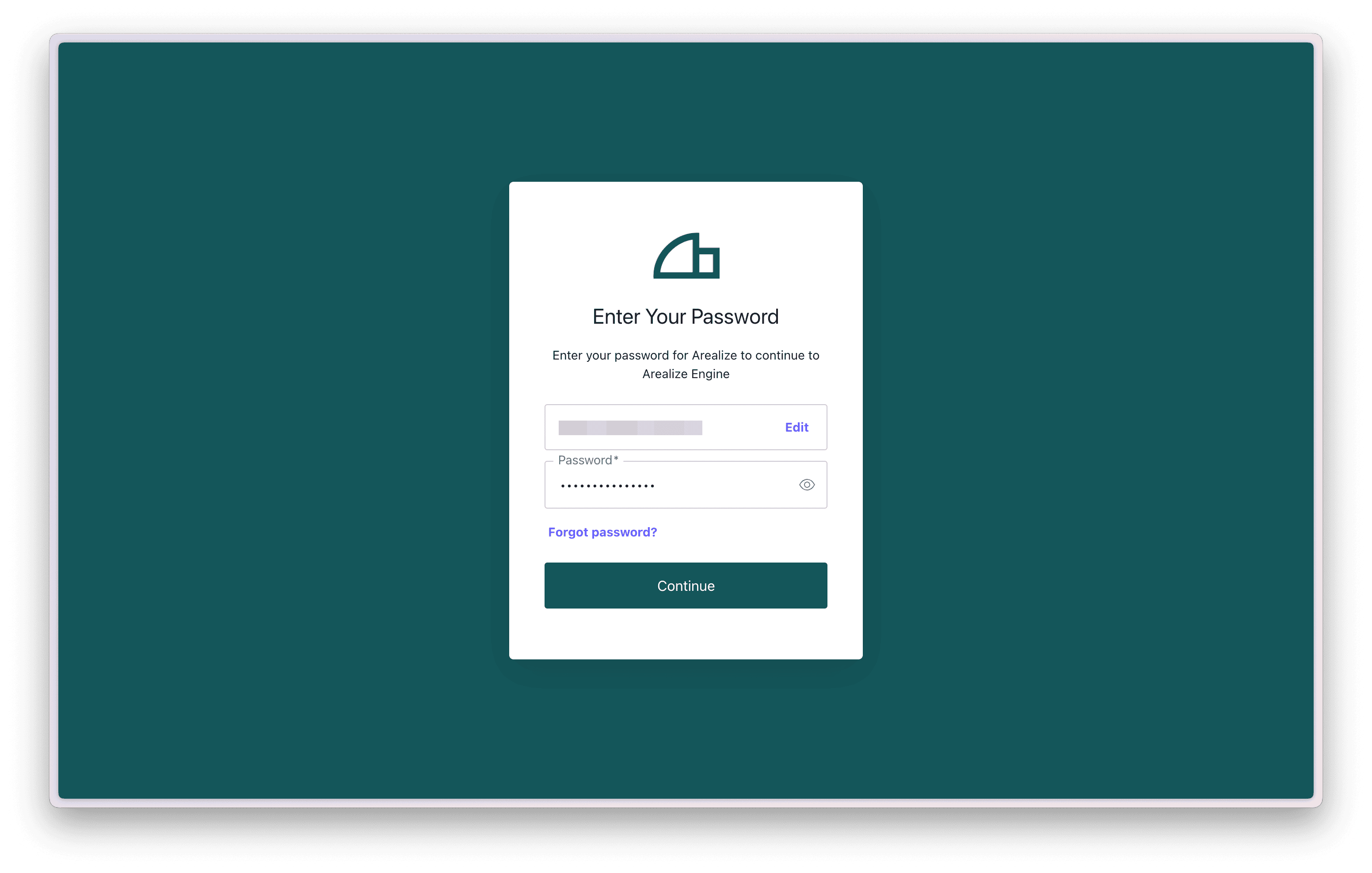 Login screen