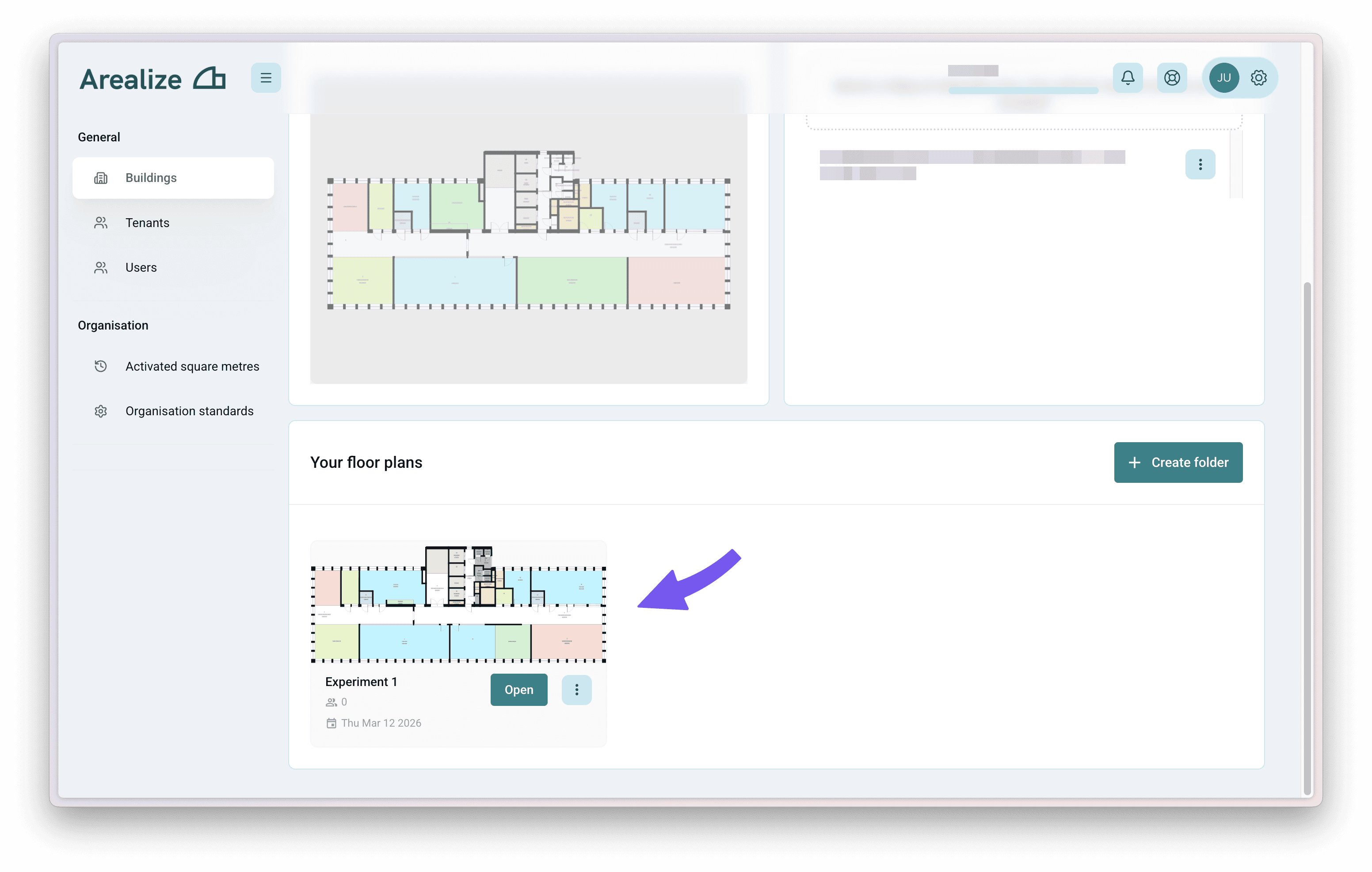Example of a duplicated floor plan in the editing tool