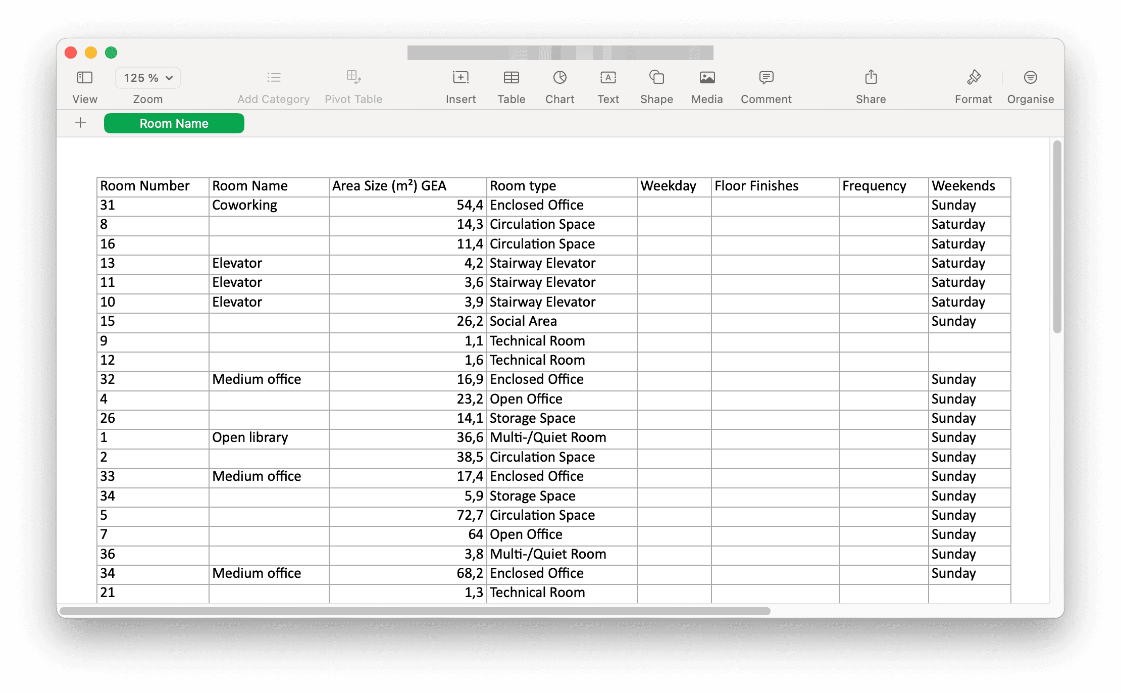 Excel export preview