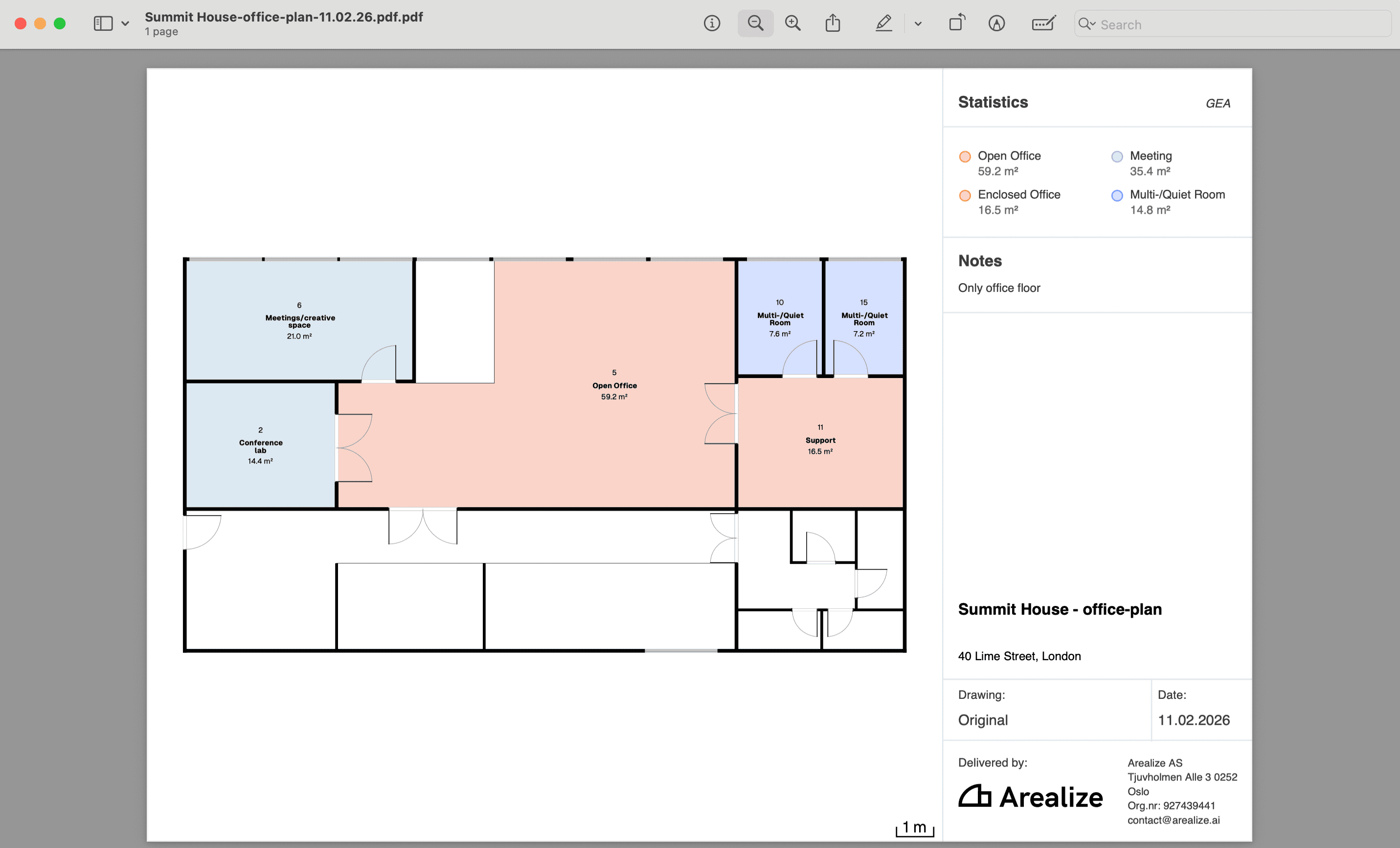 PDF export preview