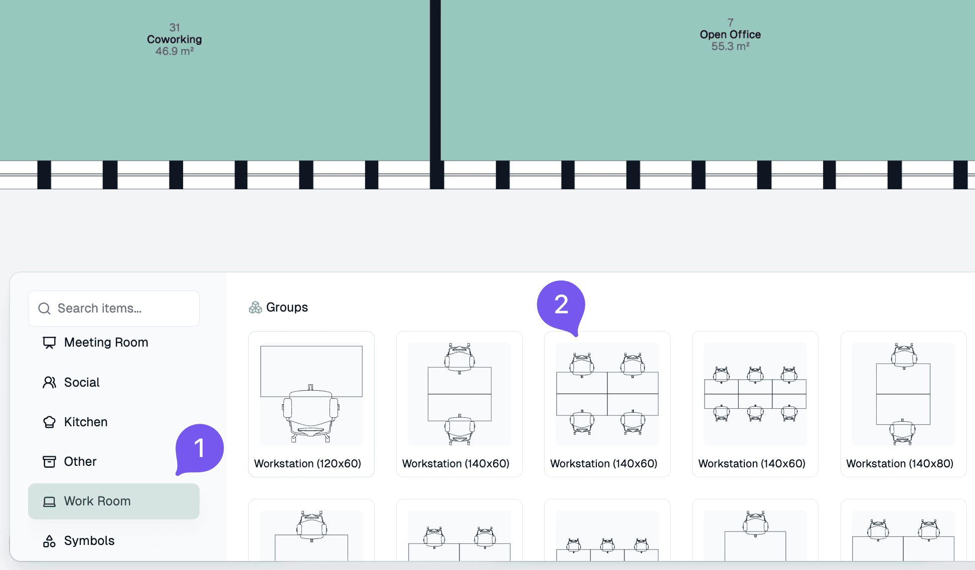 Select a room type step