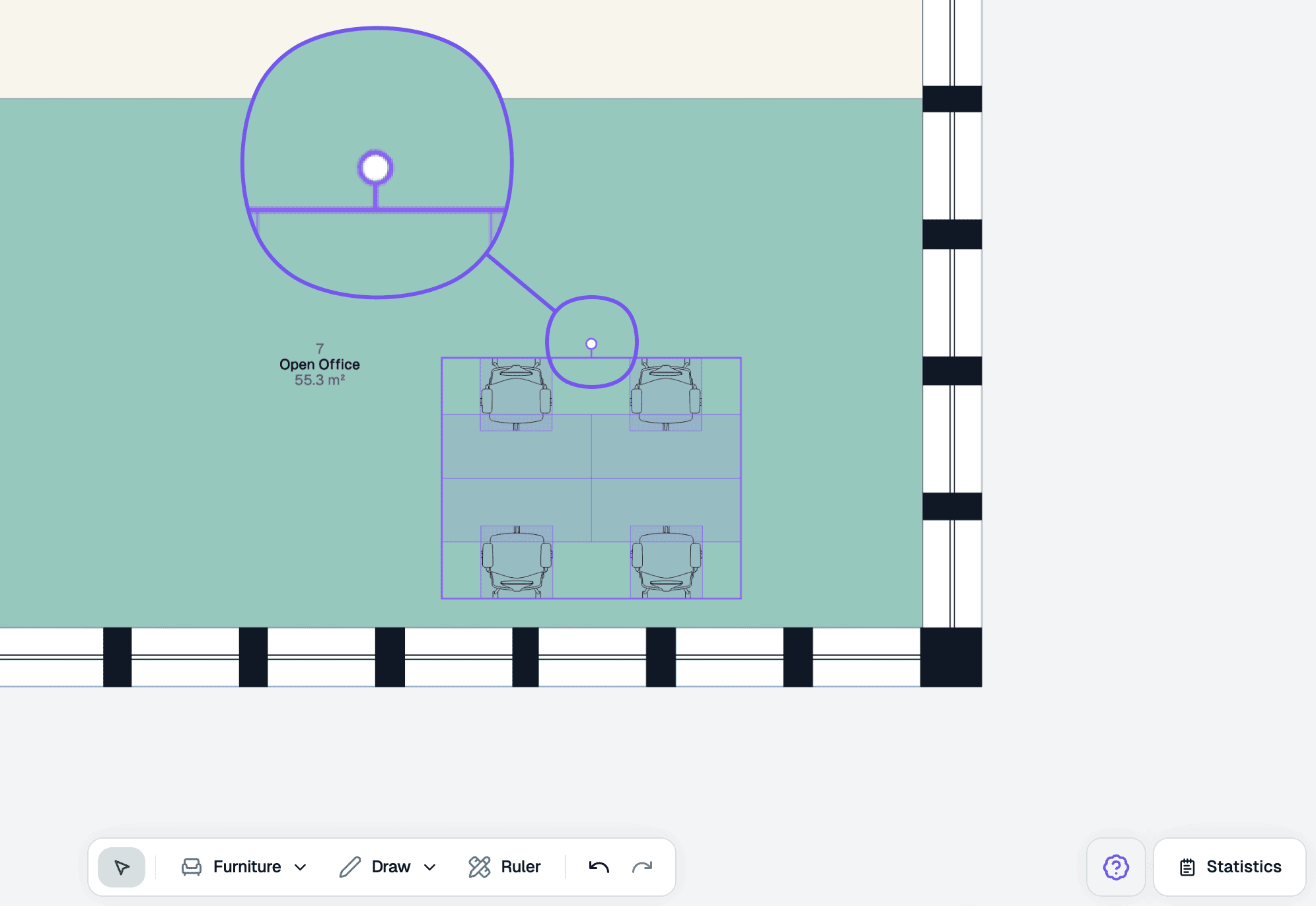 Place a furniture set step