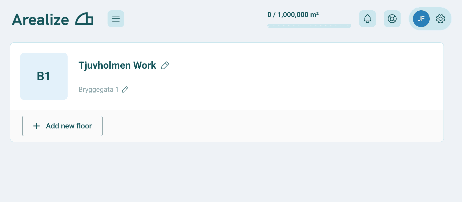 Example of a building in Arealize Dashboard